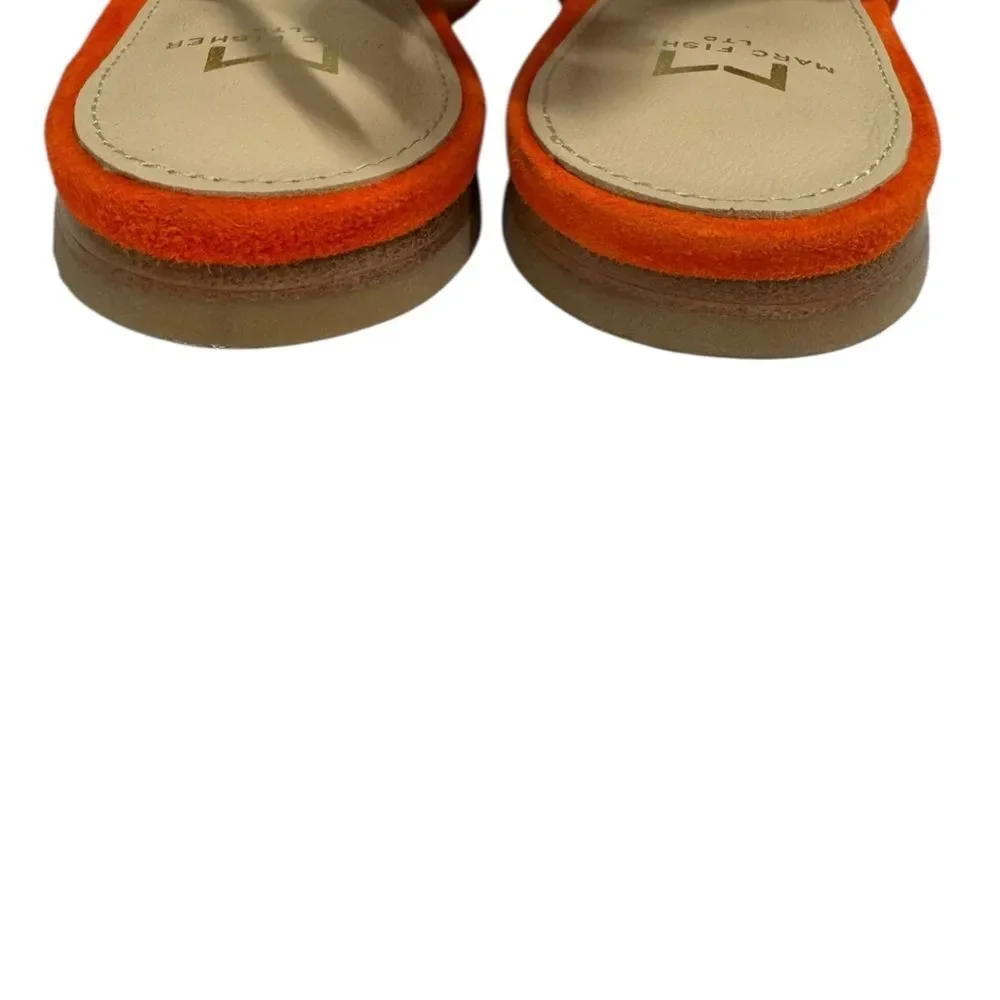Marc Fisher Women's Suede Leather Orange Slingback Sandals 6